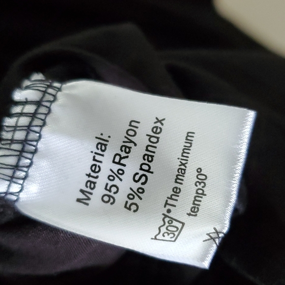 Black Tunic 3/4 Sleeve Crewneck Top Flowy Blouse Shirt sz 5x - Picture 10 of 12